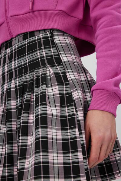 BABOKAH Pileli Dokuma Mini Etek