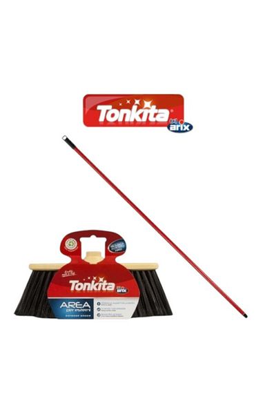 Tonkita Area Outdoor Heavy-Duty Broom + Stick