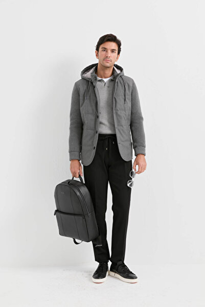 AEK FIORE Erkek Gri Triko Kollu Ceket