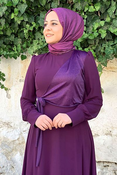 Moda Rosa 80070 - Plum - Reyyan Evening Dress