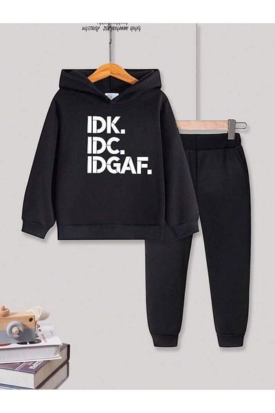BENROMA Set de trening pentru copii unisex cu imprimeu IDK - Mucegai supradimensionat