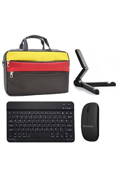 Microcase iPad Pro 11 Bütün Serileri ile uyumlu Tablet Çanta+Bluetooth Klavye+Mouse+Tablet Standı Siyah-AL4840