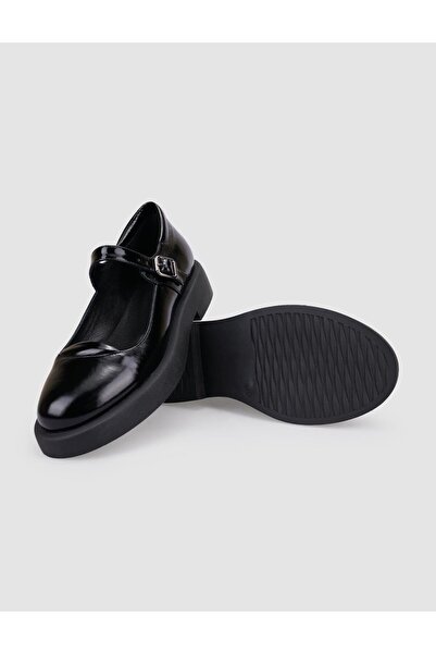 Cabani 100% Genuine Leather Black Patent Leather Women's Casual Shoes
