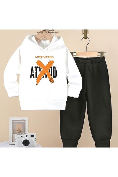 BENROMA Set de trening pentru copii unisex - imprimat motivațional, supradimensionat