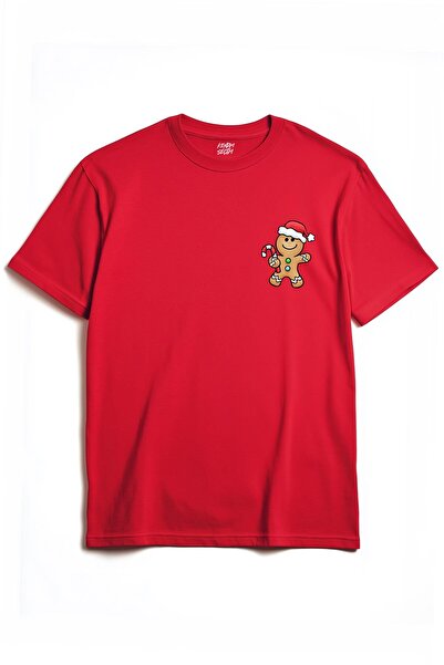 Kendim Seçtim Πρωτοχρονιάτικο εμπριμέ κόκκινο μπλουζάκι 2025 - Cookie Man, Καλά Χριστούγεννα, Ευτυχισμένο το Νέο Έτος