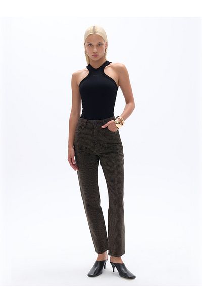 Nocturne Stone Detailed Mom Fit Jean Trousers