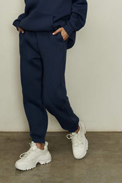 YAKAMEL Women's 3 Thread Raster Elastic Leg Jogger Winter Sweatpants