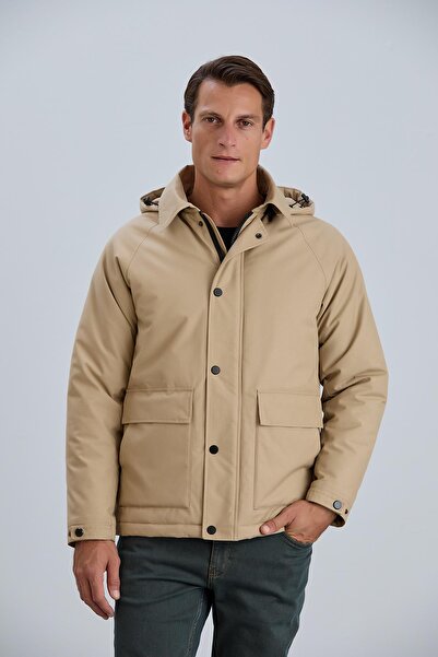 PIQUE Çıkabilir Kapüşonlu Erkek Pamuk Mont