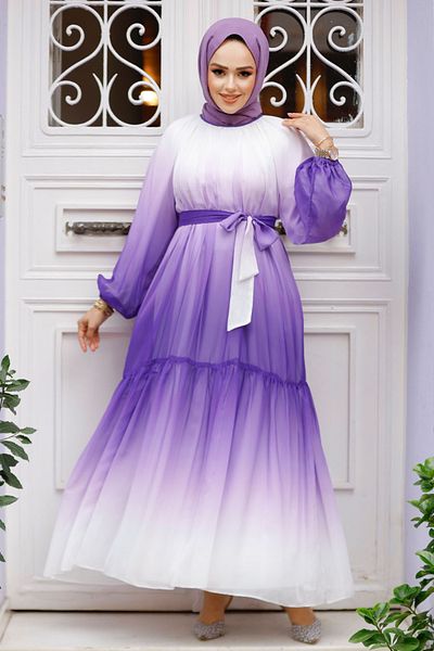 Neva Style Rochie Hijab Mov - Color Transitional, Model 12536PURPLE