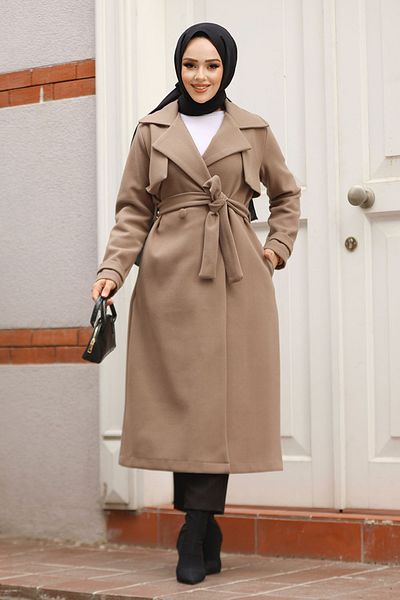 Neva Style Mink Hijab Cashew Cap - Belted, Model 61441V