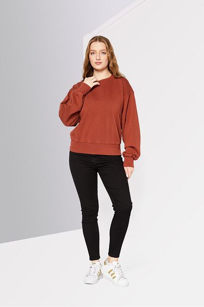 Diesel Women Crew Neck Long Sleeve Solid Sweatshirts, Brown