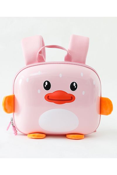 Fab N Funky حقيبة ظهر متينة من Duck، حقيبة مدرسية للأطفال، بأشرطة مبطنة، للأطفال من عمر سنتين فما فوق، وردية اللون - 12 بوصة