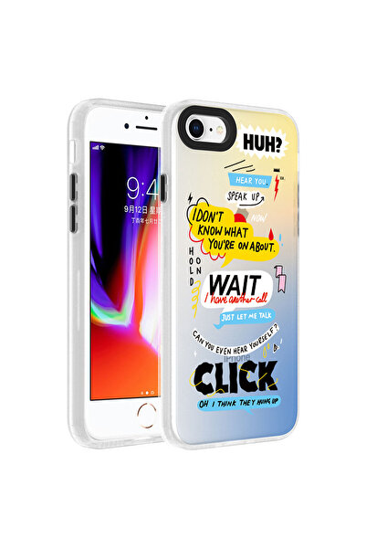 Techaks غطاء حماية لهاتف آيفون 7 مع تصميم بارز للكاميرا ونقش مميز وسطح غير لا...