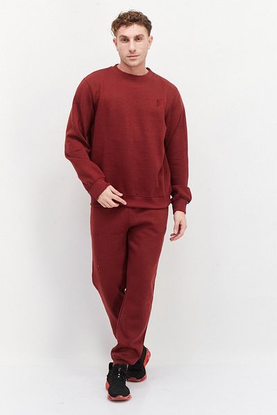 Duck and Cover Men 2 Piece Set Embroidered Logo Sweatshirt And Jogger Pants, Maroon