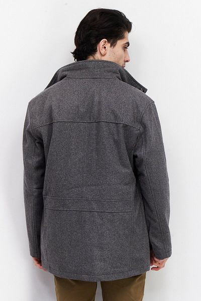 London Fog Men Textured Trench Coat Jacket, Grey Heather
