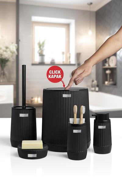 Okyanus Home Nida Siyah 5'li Banyo Seti