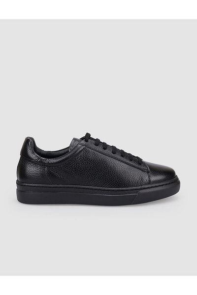 Cabani 100% Genuine Leather Black Lace-Up Men's Sports Shoes