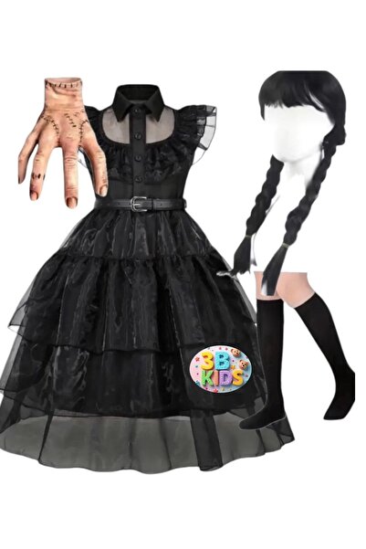 BATALLI Wednesday Peruklu Kostüm Elbisesi (VİDEOLU)