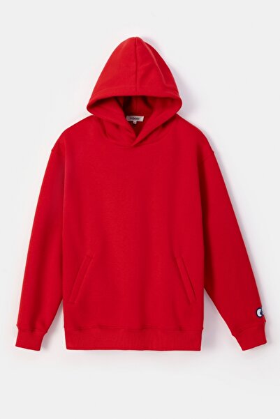 Woody Унисекс суитшърт с качулка - Tca - 407 - Яркочервен