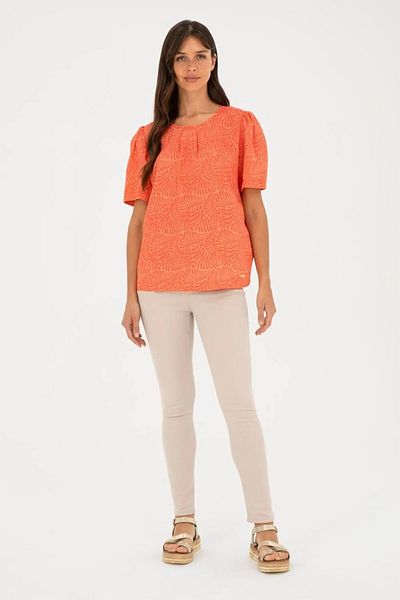 U.S. Polo Assn. U.S. Polo Assn. Cămașă de damă cu model de flori de rodie - mânecă scurtă