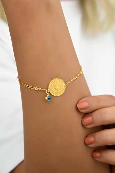 Ayyıldız Kuyumculuk Kadın Altın Dorika Zincirli Çeyrek Bileklik