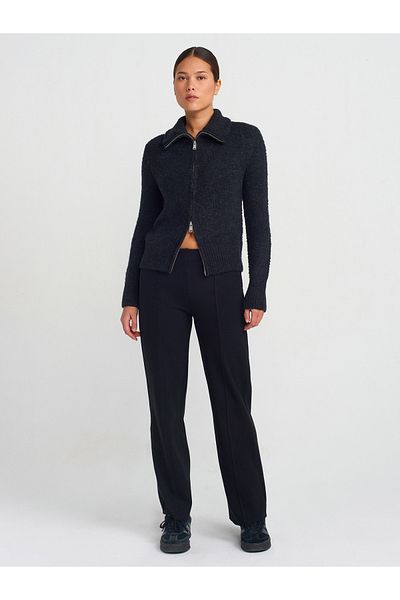 Dilvin 71819 High Waist Pants-Black
