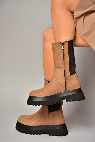 Fox Shoes Dámské semišové boty Tan Suede J267063102