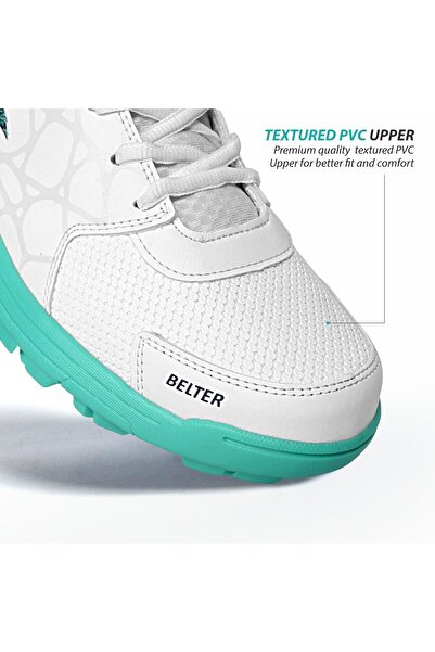 DSC Belter Cricket Shoes | 7 Uk/8 Us/41 Eu | Sea Green/white | Mesh | Lightweight & Comfortable