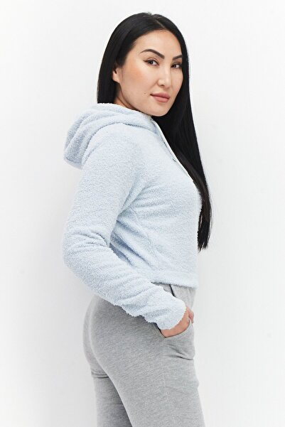Ellesse Women Sportswear Fit Brand Logo Drawstring Hoodie, Light Blue
