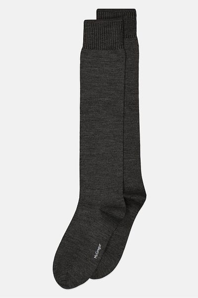 McGregor Women 1 Pair Brand Logo Knee High Socks, Dark Grey