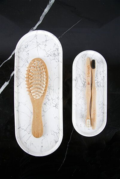 betonmall Handmade 2-Piece Concrete Tray Presentation Holder Organizer Organizer Oil Pot