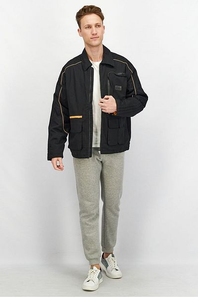 Adidas Originals Men Athleisure Sports Lapel Padded Black Jacket, Black