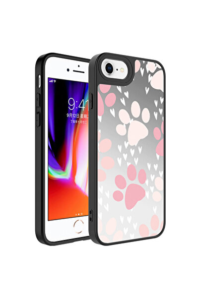 Ahlttiba iPhone 7 Plus Kılıf Aynalı Desenli Kamera Korumalı Parlak Cep Telefo...