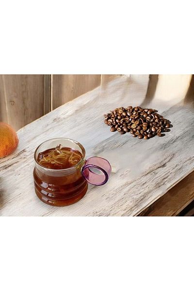 Jenisa 200 ml Pink Glass Tea Coffee Cup Mug - Heat Resistant
