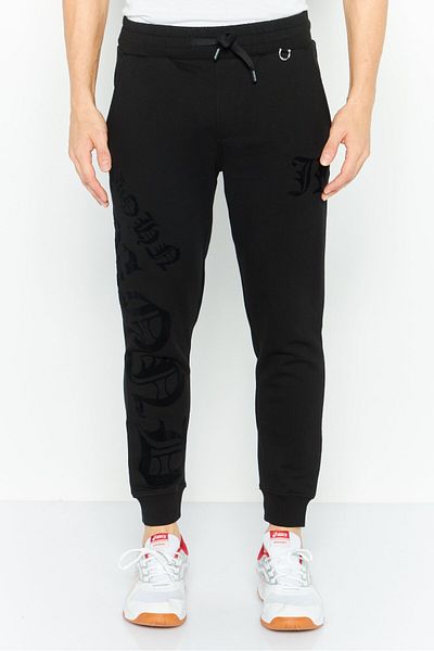 John Richmond Men Sportswear Fit Training Jogger Pants, Black