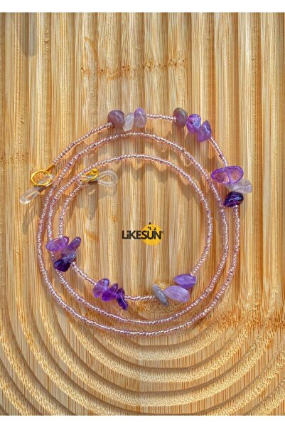 LiKESUN Natural Stone Collection Amethyst Stone Glasses Rope Purple & Lilac |...