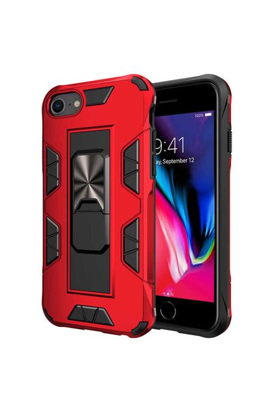 noktaks حافظة متوافقة مع هاتف iPhone SE 2022 مع حامل قابل للطي وغطاء حماية - ذهبي وردي - T21085