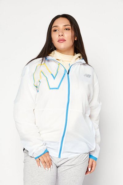 New Balance Women Sportswear Fit Training Jacket, White Combo