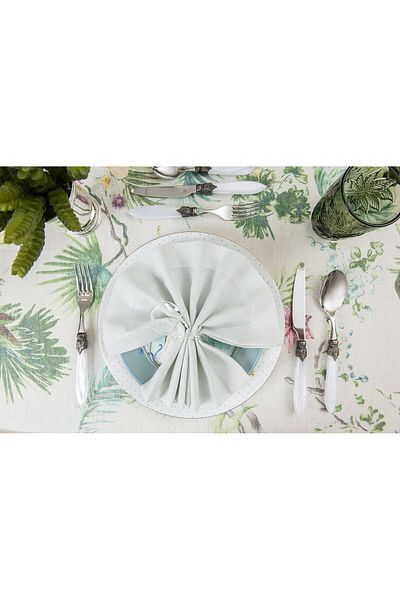 Gül Güler Water Green Plain Napkin Piccolo - Pack of 4 45*45