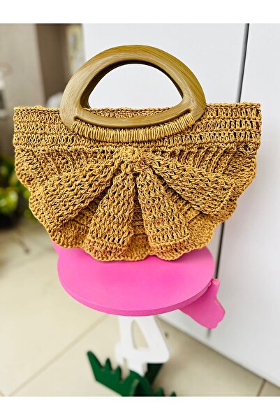 PİNKBAG Handmade Hasır Midye El Çantası