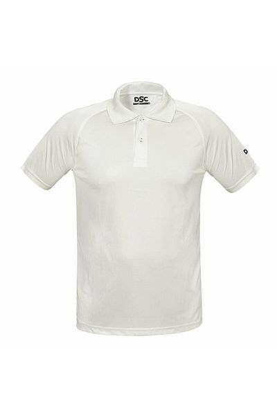 DSC Atmos Polyester Half Sleeve Cricket T-shirt | Size 26 | White/navy | Lightweight & Comfortable