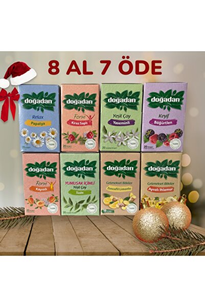 Doğadan Çay Papatya-Kiraz Saplı-Yaseminli-Böğürtlen-Kayısılı-Yumuşak İçimli-Zencefil Limonlu-Ayvalı Ihlamur