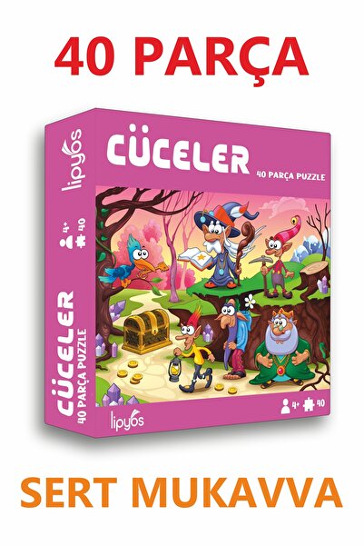 LİPYOS 40 Parça Sevimli Cüceler Mukavva Mini Puzzle 10 Adet