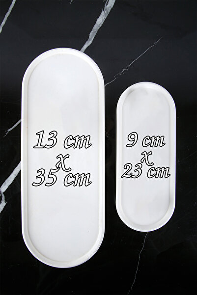 betonmall Handmade 2-Piece Concrete Tray Presentation Holder Organizer Organizer Oil Pot