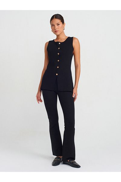 Dilvin 71821 Stretch High Waist Leggings-Black