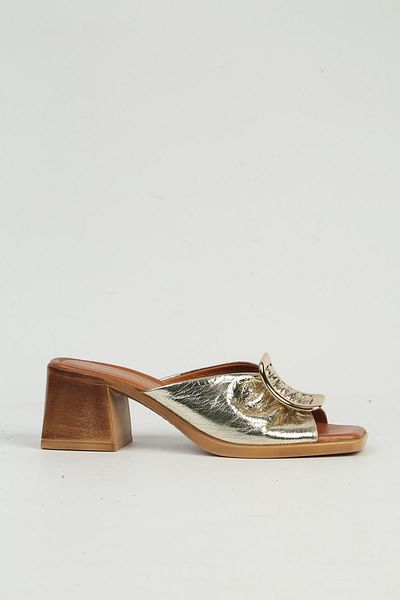 Pierre Cardin Gold Women's Leather Slippers - Pck-5031