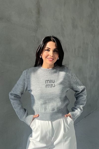 Seda Yalçın Atelier Gray Bonaire Stone Crop Sweater