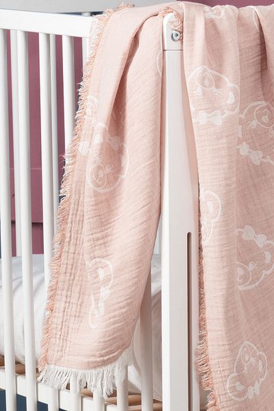 Kanz 2 Layer Jacquard Muslin Baby Blanket - Powder
