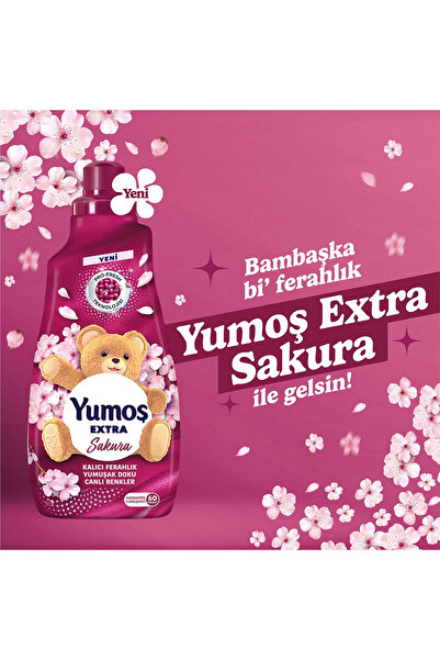 Yumoş Ev Ve Tekstil Spreyi Sakura 450 ml X2 Sıvı Yumuşatıcı Sakura 1440 ml X2