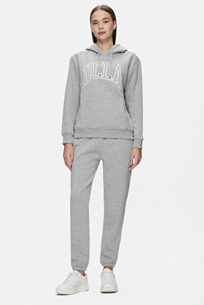 UCLA Jules Gray Comfortable Leg Embroidered Fleece-Lined Standard Fit Women's Sweatpants